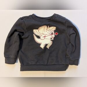 Cat & Jack Charcoal Cupid Dinosaur Sweatshirt